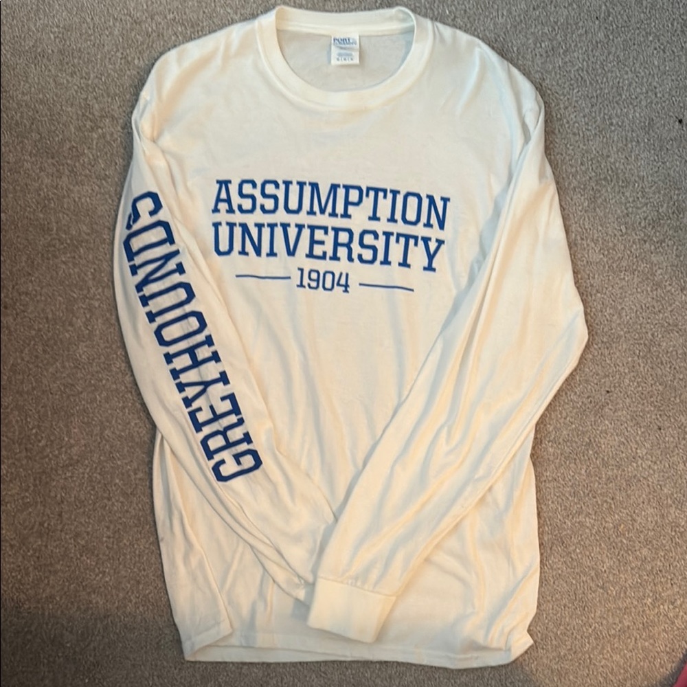 Assumption University Men's White Long Sleeve Shirt (Never worn!)